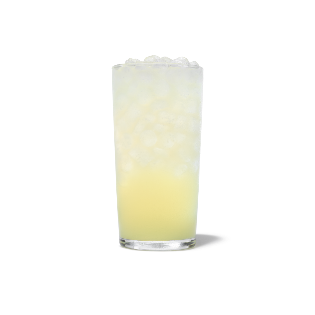 Chick-fil-A Lemonade with ice in a cup. Options include Chick-fil-A® Diet Lemonade, NUTRIGRADE 'B' at 3% sugar; Chick-fil-A® Lemonade, NUTRIGRADE 'D' at 14% sugar.